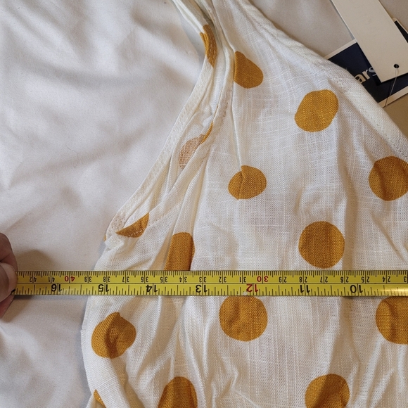 Monteau Cream and Blue Sleeveless V-Neck Sundress - Picture 8 of 9